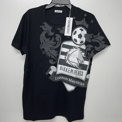  Bikkembergs "London Mavericks" T-shirt Mens Large Black Embroidered - Image 1 of 4