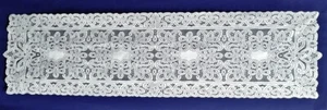 White 14" x 54" Lace Table Runner Artistry Livingroom Bedroom Diningroom Den - Picture 1 of 4