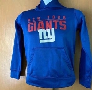 Official NFL NY Giants Hoodie Youth L Blue Pullover Sweatshirt Pockets #p401 - Picture 1 of 6