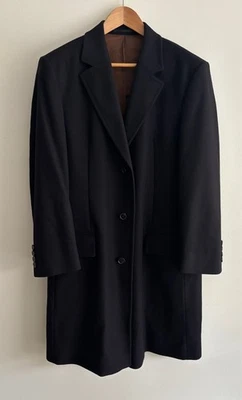 $995 Hugo Boss Navy Wool Cashmere Overcoat/ Top Coat- 40 Medium - Image 1 of 4