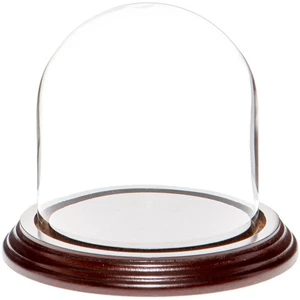 Plymor 4" x 4" Glass Display Dome Cloche (Dark Mahogany Veneer Base) - Picture 1 of 2