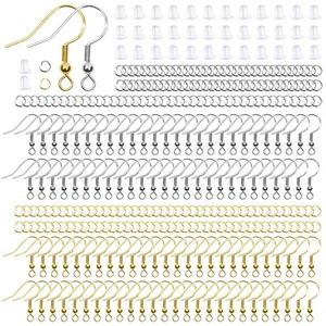 Silver Diy Earring Hooks Jewelry Making Kit Hypoallergenic 600pcs With Jump - Picture 1 of 7