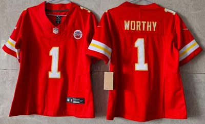 Camiseta deportiva cosida roja FUSE Xavier Worthy #1 Chiefs FUSE gratuita de tarifas ~ YOUTH'S. Foto 1 de 2