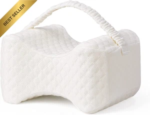 Memory Foam Knee Pillow Washable Cover Side Sleepers Sciatica Hip Back Pain - Picture 1 of 12