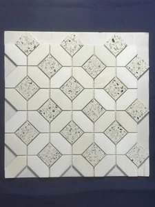 S46 Carrara White Marble Hexagon/Octagon Mosaic Tile Kitchen Bathroom Polished - Picture 1 of 5