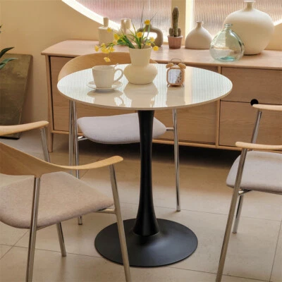 Exquisite Round Dining Table Bar Height Kitchen Bistro Table with Pedestal Base - Image 1 of 4