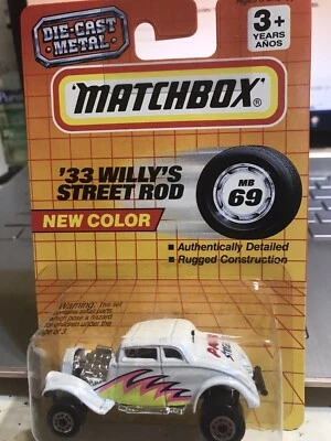 Matchbox White '33 Willy's Street Rod 1993 Die Cast Metal--------MOC - Image 1 of 2