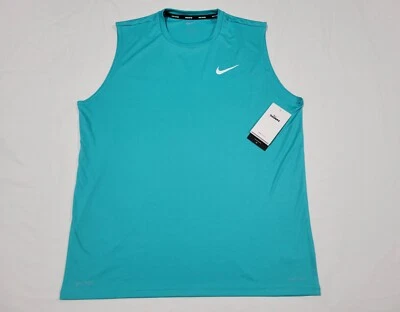 NIKE Mens Essential Hydroguard Swim Tank top UPF 40+ NESSA585-463 teal - Image 1 of 4