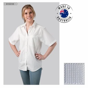 Made in Australia Women Long Short Sleeve Ladies Shirt White Country Classic - Picture 1 of 4