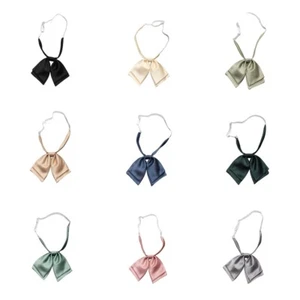 Women Double Layer Stripe Bow Tie Wedding Party Adjustable Business Necktie  - Picture 1 of 13