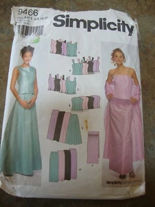 Simplicity 9466 sew pattern MISSES FORMAL TOP SKIRT WRAP OOP Sz 6 - 12 - Picture 1 of 1