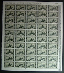 1955 Italia 25 lire Basilica di San Francesco D'Assisi  FOGLIO INTERO   MNh** - Imagen 1 de 1