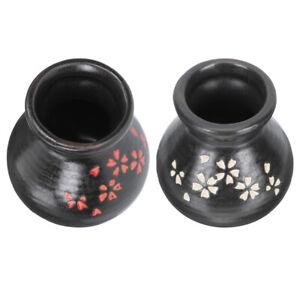  2 Pcs Japanischer Trockeneistank Keramik Keramikdekor Esstisch Mini-Vase