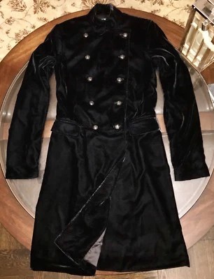 Abrigo Ralph Lauren Mujer Colección Talla 2 Terciopelo Doble Pecho NEGRO Nuevo Foto 1 de 4