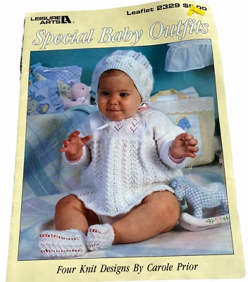 LEISURE ARTS 1992, SPECIAL BABY OUTFITS - 4 KNITTED DESIGNS  Size 6 Mths - Image 1 of 2