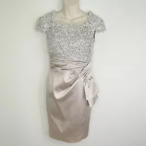 Anthea Crawford Mother of the bride formal dress size 8 lace sequin champagne - Picture 1 of 9