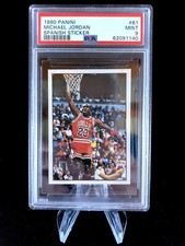 1990 Michael Jordan #61 PSA 9 Panini Spanish NBA 91 Sticker Card