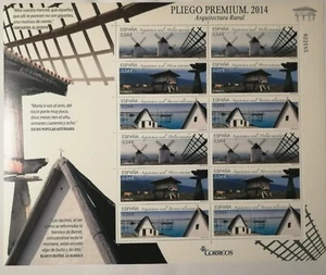 ESPAÑA 2014 -PLIEGO ARQUITECTURA RURAL, Barraca, Horreo y Molino manchego NUEVO - Imagen 1 de 1