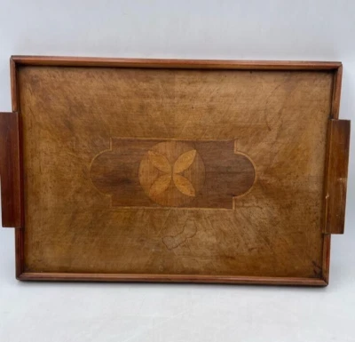 G/7 Tablett aus Holz / mit Intarsien / Servieren / Dekoration / Küche Esszimmer - Bild 1 von 3