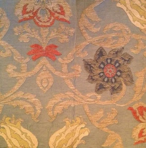 CLARENCE HOUSE Altripalda Blue Woven Floral Italy Remnant New - Picture 1 of 2