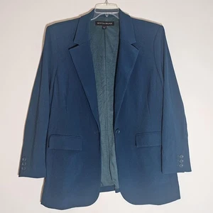 Boston Proper Blazer Womens 18 Blue 1 Button Stretch Knit Office Career Jacket - Picture 1 of 14