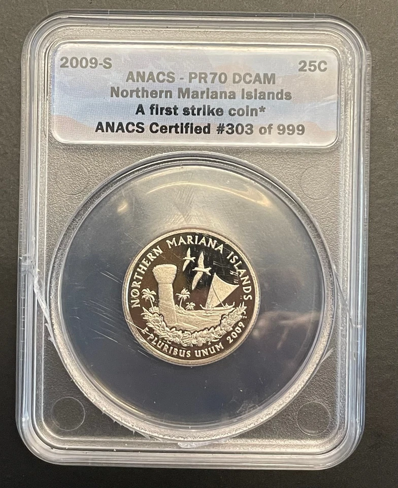 2009-S Northern Mariana Islands Quarter - ANACS PR70 DCAM - NO RESERVE  #303/999 - Image 1 of 4