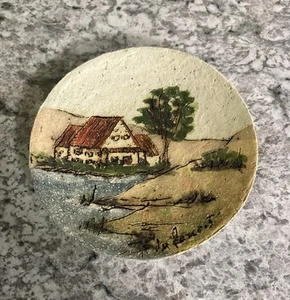 Vintage Studio Art Pottery Wall Plate Signed Hubert Du Roscoat, Canadian Artist - Picture 1 of 3