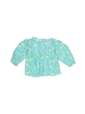 Small Wonders Girls Green 3/4 Sleeve Blouse 0-3 Months - Image 1 of 2
