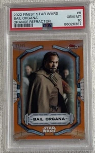 Bail Organa PSA 10 Orange Refractor Star Wars Finest 2022 #9 02/25 Gem Mint - Picture 1 of 2