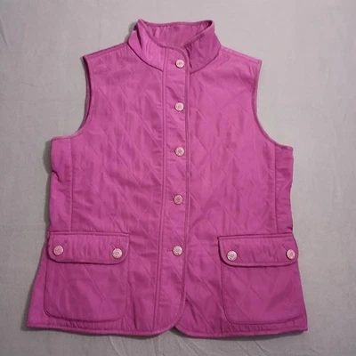 Chaleco Talbots Mujer M Púrpura Acolchado Botones Forrado de Vellón Bolsillos Foto 1 de 4