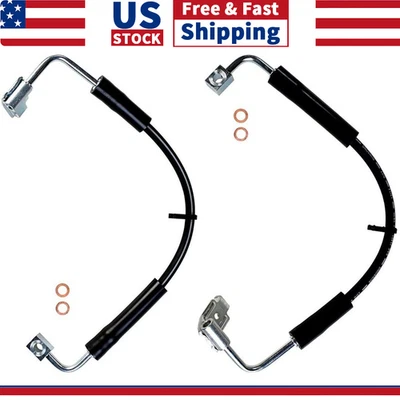 2x Front Left & Right Brake Hose Brake Line For 2008 2009 2010 Jeep Wrangler Foto 1 de 4