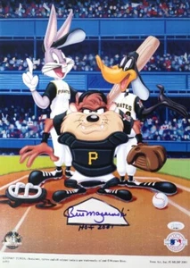 Bill Mazeroski Autographed/Inscribed HOF 2001 Pirates Looney Tunes Print JSA COA - Picture 1 of 3