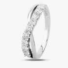 9ct White Gold 0.50ct Diamond Crossover Half Eternity Ring 9052/9W/DQ1050