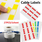 27pcs/Sheets✅Self-Adhesive Network Cable Labels Identification Markers Tags