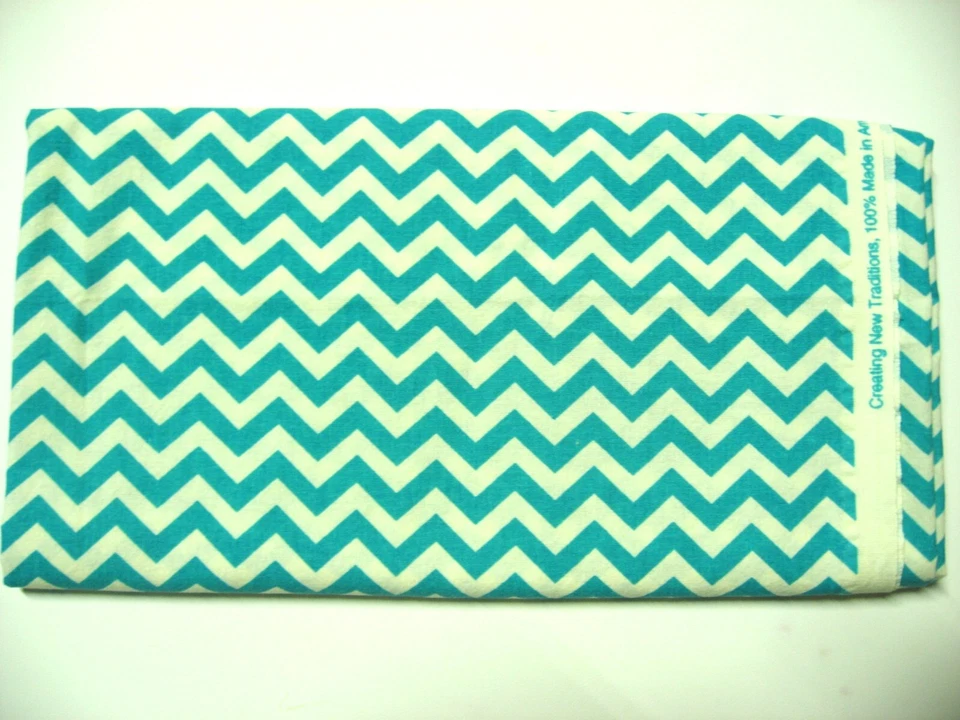Creating New Traditions Light Blue Chevron Fabric - Image 1 of 1