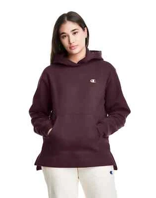 Champion WL9300 Womens Reverse Weave Hoodie  Open Bottom Sweatshirt Plum Medium - Image 1 of 2