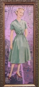 Mixed Media Collage By Pete Reilly THR Framed Art 11.5 X 5 Un Style Nouvelle - Picture 1 of 2