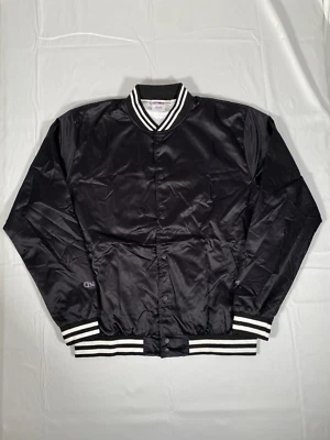 Plain Blank Black Satin Jacket Chalk Line Large NWT 2018 A079 Customizable  - Image 1 of 4