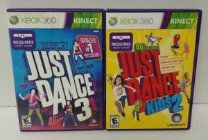 Just Dance 3 + Just Dance Kids 2 - XBOX 360 2 GAME Lot Tested + Complete - Picture 1 of 1
