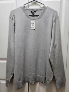 Alfani Men's Solid Crewneck Long Sleeves Casual Pullover Sweater Size XXL Gray. - Picture 1 of 7