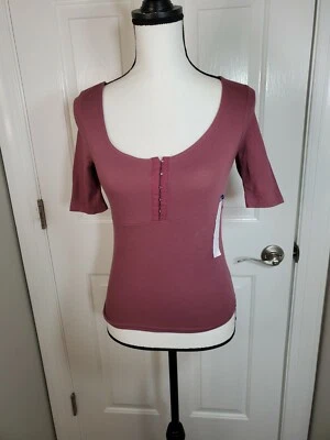 Nuevo top informal de manga corta Arizona XS de algodón/spandex malva para mujer/niña Foto 1 de 3