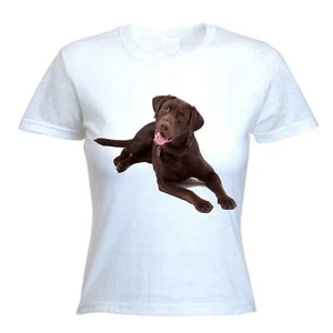 CHOCOLATE LABRADOR DOG WOMEN'S T-SHIRT - Lab Retriever Dogs Pet - Sizes S to XL - Picture 1 of 1