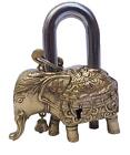 Handgefertigt Vintage Stil Elefant Form Schloss mit Schlüssel Funktioniert