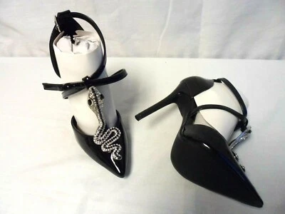 Shoedazzle AYANA 5,5 M Imitación Charol 4,5" Tacones Negro Estrás Serpiente Nuevo en Caja Foto 1 de 4