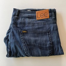 Lee Skinny L Zero Distressed Straight Denim Jeans Mens Size 38 Waist Blue Casual
