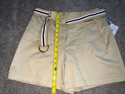 Pantalones Cortos De Colección Preppy Y2K Para Mujer Club de Caza Caqui Piedra Informales Golf Azul Marino Cinturón 6 Foto 1 de 4