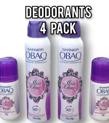4 Pck Desodorante Garnier Obao para Mujer Miss Obao Sexy Morado Deodorant 150ml  - Image 1 of 4