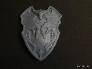 Escudo dragón Impresión 3d resina gris - Sin pintar - Escala Playmobil - Picture 1 of 3