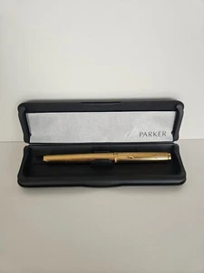 Vintage Rare Parker 75 Premier Gold Plated Fountain Pen Grain d'Orges 18K M Nib - Picture 1 of 8