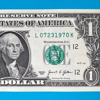 July 23, 1970 (L 07231970 K) BIRTHDAY Note $1 One Dollar Bill *UNC* - Image 1 of 4